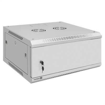 Шкаф телекоммуникационный 19" настенный 4U ExeGate EC-WM-4U.600.M.GREY (19”, 4U, 600x600x280mm (ШхГхВ), передняя дверь металл, съемные боковые панели, пыле- и влагозащита IP23, светло-серый RAL 7035)
