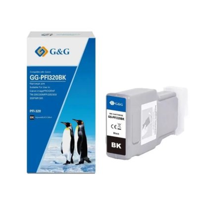 Картридж струйный G&G GG-PFI320BK PFI-320BK черный пигментный (300мл) для Canon imagePrograf TM-200/