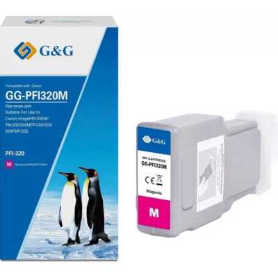 Картридж струйный G&G GG-PFI320M PFI-320M пурп.пигм. (300мл) для Canon imagePrograf TM-200/200MFP/20