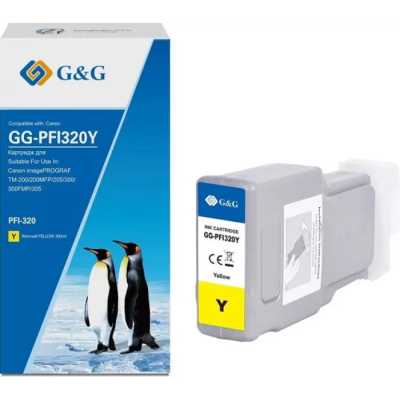 Картридж струйный G&G GG-PFI320Y PFI-320Y желт.пигм. (300мл) для Canon imagePrograf TM-200/200MFP/20