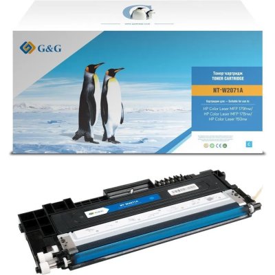 Картридж лазерный G&G GG-W2071A (есть ограничения по прошивке) голубой (700стр.) для HP Color Laser