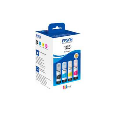 Чернила Epson 103 многоцветный 4x65мл для Epson L1210/L1230/L1250/L1270/L1350/L3210/L3211/L3230/L3231/L3250/L3251/L3256/L3260/L3266/L3270/L3271/L3276/L3280/L3286/L3310/L3350/L3351/L3352/L3356/L3360/L3361/L3362/L3366/L3550/L3560/L5290/L5296/L5310/L5316/L53