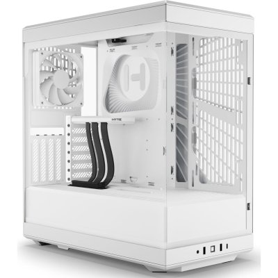 Корпус без блока питания Case HYTE Y40, Midi-Tower, TG, no fans, 2xUSB-A 3.2, 1xUSB Type-C, ATX, mATX, mITX Snow White