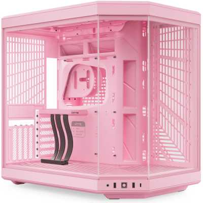 Корпус без блока питания Case HYTE Y70, Midi-Tower, TG, no fans, 2xUSB-A 3.2, 1xUSB Type-C, E-ATX, ATX, mATX, mITX Strawberry Milk