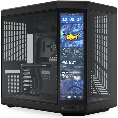 Корпус без блока питания Case HYTE Y70 Touch Infinite, Midi-Tower, TG, LCD, no fans, 2xUSB-A 3.2, 1xUSB Type-C, E-ATX, ATX, mATX, mITX Black