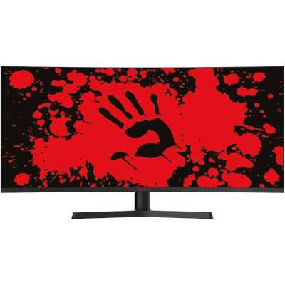 Монитор 34" BLOODY MN340W VA 3440x1440, 180 Гц, 5 мс, 21:9, 300 кд/м², 1xHDMI, DisplayPort, USB Type-C, изогнутый экран, Flicker Free, Low Blue Light, HDR10, черный