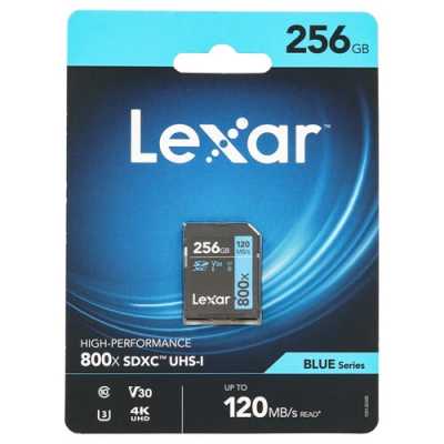 Флеш карта SD 256Gb Lexar Professional 800x PRO SDXC UHS-I U3 V30 C10, 150/45 Mb/s