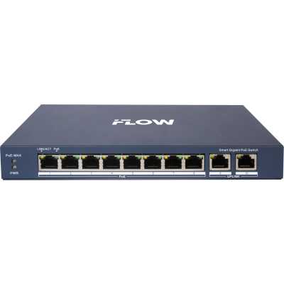 Коммутатор iFLOW F-SW-EM610POE-VM, 8×1 Гбит/с PoE + 2×1 Гбит/с Комбо (RJ45/SFP), настраиваемый