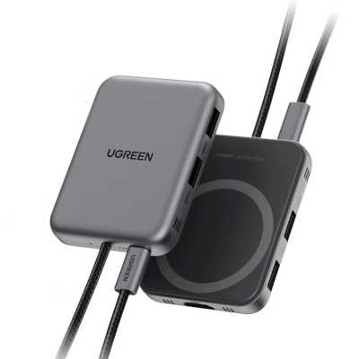 Док-станция UGREEN CM896 65759_ 7-в-1 7-in-1 4K/60Hz 1*HDMI&1*USB-C&2*USB-A&1*SD Card Slot&1*TF Card Slot USB-C Hub. Цвет: серый космос