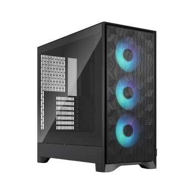 Корпус ПК без блока питания/ Case Fractal Design Pop 2 Air TG RGB, Midi-Tower, 3x120mm, 1xUSB-C + 1xUSB-A 3.2 ATX, mATX, mITX Black