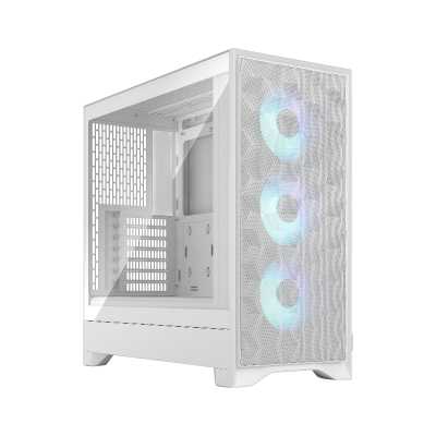 Корпус ПК без блока питания/ Case Fractal Design Pop 2 Air TG RGB, Midi-Tower, 3x120mm, 1xUSB-C + 1xUSB-A 3.2 ATX, mATX, mITX White