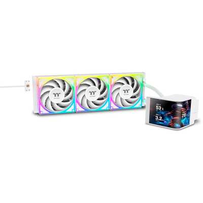Система водяного охлаждения Thermaltake MAGCurve 360 Ultra Snow ARGB Soc-AM5/AM4/1200/1700/1851 белый 4-pin 32.8-35.1dB Al LCD Ret (CL-W454- PL12SW-A)