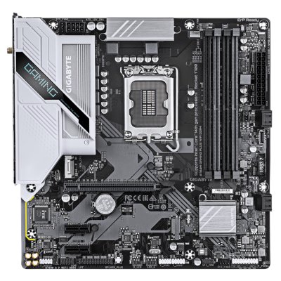 Материнская плата GIGABYTE B760M GAMING PLUS WIFI DDR4, LGA1700, Intel B760, 4xDDR4, 4xSATA, 2xM.2, 1xPCIe 4.0 x16, DisplayPort, HDMI, 1x1Gb LAN, USB, 3x3.5 мм, 7.1, microATX