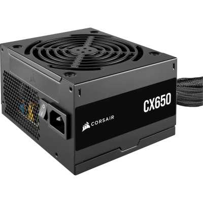 Блоки питания/ Power Supply Corsair CX650, Model RPS0128, 650W 80+ Bronze (ATX, 2.31, Non-modular, 1x24(20+4)pin, 1xCPU 8(4+4)pin, 2xPCIe*2 8(6+2)pin, 3xSATA3, 2xMOLEX4pin, Active, 120x120mm, 150x120x86mm, APFC, Power cable-EU, black)