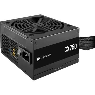 Блоки питания/ Power Supply Corsair CX750, Model RPS0146, 750W 80+ Bronze (ATX, 2.31, Non-modular, 1x24(20+4)pin, 1xCPU 8(4+4)pin, 2xPCIe*2 8(6+2)pin, 3xSATA3, 2xMOLEX4pin, Active, 120x120mm, 150x120x86mm, APFC, Power cable-EU, black)