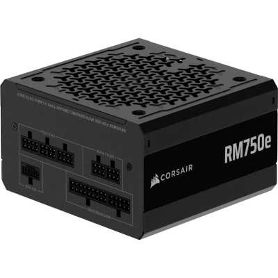 Блоки питания/ Power Supply Corsair RM750e, Model RPS0215, 750W 80+ Gold (ATX, 3.1, PCIe 5.1, Full modular, 1x24(20+4)pin, 2xEPS/ATX 12V 8-pin (4+4), 1x12V-2x6(12+4)pin, 2x12V-2x6 to Dual 8-Pin(6+2), 1xPCIe 8-Pin(6+2), 4xSATA (4 Straight SATA), 4xSATA / P