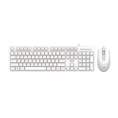 Клавиатура + мышь Acer OCC504 клав:белый мышь:белый USB Multimedia (ZL.ACC11.00N)