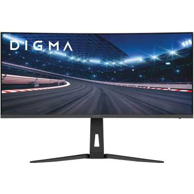 Монитор 34" Digma Overdrive 34A712Q VA 3440x1440, 200 Гц, 1 мс, 21:9, 450 кд/м², изогнутый 1500R, 2xHDMI, 2xDisplayPort, Adaptive-Sync, HDR, Flicker Free, Low Blue Light, черный