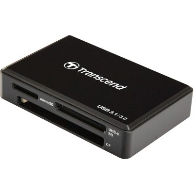 Кард-ридер Transcend RDF8/черный/SDXC,SDHC,microSDXC,microSDHC,CompactFlash,CompactFlash/USB 3.0/пластик
