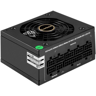 Блок питания 550W ExeGate M550 GOLD (SFX, APFC, КПД 90% (80 PLUS GOLD), 9см fan, 24pin, (4+4)pin, 2xPCI-E, 6xSATA, 3xIDE, 1xFDD, Full Cable Management, black, ATX adapter, Retail box)