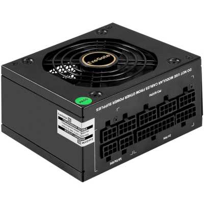 Блок питания 650W ExeGate M650 GOLD (SFX, APFC, КПД 90% (80 PLUS GOLD), 9см fan, 24pin, (4+4)pin, 2xPCI-E, 6xSATA, 3xIDE, 1xFDD, Full Cable Management, black, ATX adapter, Retail box)