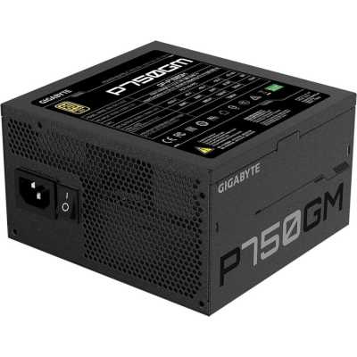Блок питания Gigabyte P750GM (GP-P750GM), 750Вт, 80 PLUS Gold, 120мм, модульный, черный