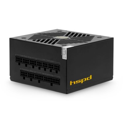 Блок питания HSPD, 1000W 80 PLUS Gold (ATX, 2.52, Full modular, 1x24(20+4)pin mesh 550мм, 1xCPU*2 8(4+4)pin 650+150мм, 2xPCIe*2 8(6+2)pin 500+150мм, 2xSATA*3 450+150+150мм, 1xMOLEX4pin*3 450+150+150мм, Active, 120x120мм, 150x140x86мм, APFC, OVP, UVP, SCP,