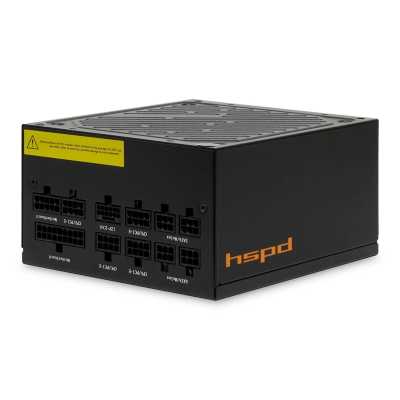 Блок питания Power Supply HSPD, 1200W 80 PLUS Gold (ATX, 2.52, Full modular, 1x24(20+4)pin 600мм, 2xCPU 8(4+4)pin 700мм, 2xPCIe*2 8(6+2)pin 600+150мм, 2xSATA*3 500+150+150мм, 1xMOLEX*3 500+150+150мм, Active, 120x120мм, 150x140x86мм, APFC, OVP, OPP, SCP, U
