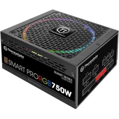 Блок питания Thermaltake Smart Pro RGb (PS-SPR-0750FPCBEU-R), 750Вт, 80 PLUS Bronze, 140мм, модульный, черный