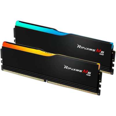 Оперативная память G.Skill Ripjaws M5 RGB, DDR5, 32GB (2x16GB), 6000 MHz, CL36, с радиатором, чёрный, RGB