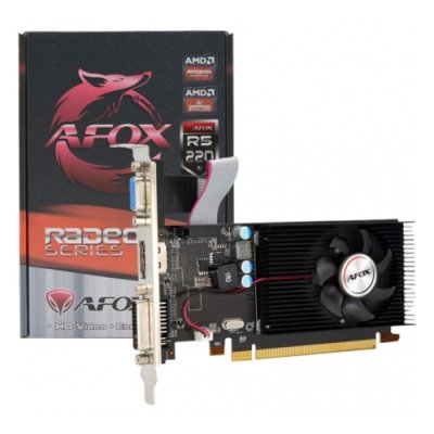 Видеокарта AFOX Radeon R5 220 1Gb DDR3 64Bit DVI HDMI VGA LP Single Fan PCI-E 16x AFR5220-1024D3L5