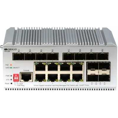 Коммутатор Origo OI3120P/185W OI3120P/185W/A1A (L2) 8x1Гбит/с 12SFP 8PoE+ 185W управляемый