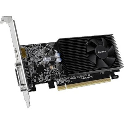 Видеокарта Gigabyte GV-N1030D4-2GL NVidia GeForce GT 1030, 2Gb DDR4/64-bit, PCI-Ex16 3.0, DVI-Dx1, HDMI2.0bx1, LP, 2-slot cooler, Retail