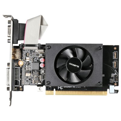 Видеокарта Gigabyte GeForce GT 710, 2 GB DDR3, 64 bit, HDMI, DVI-D, VGA, GPU 954 MHz