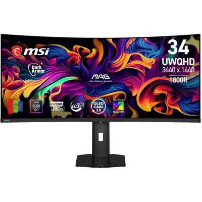 Монитор MSI 9S6-3DE39T-012 34" Mag 341CQP QD-OLED X28 черный QD OLED LED 21:9 HDMI матовая HAS 1500000:1 300cd 178гр/178гр 3440x1440 280Hz G-Sync FreeSync Premium Pro DP UW USB 9.5кг