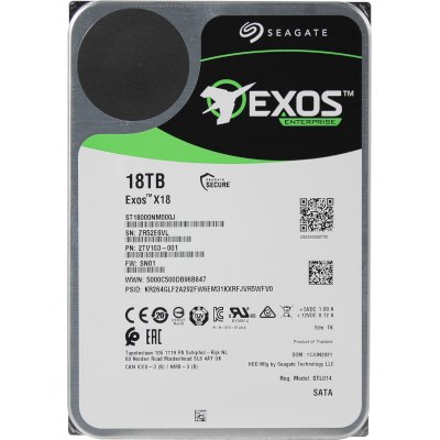 Жесткий диск Seagate 18Tb 7200rpm SATA-III 3.5" Exos X18 512E 256Mb