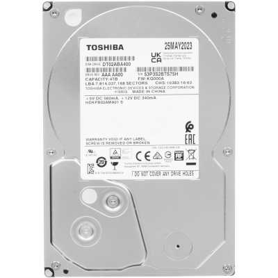 Жесткий диск Toshiba Desktop HDD 3.5" SATA 4Tb, 5400rpm, 128MB buffer, 512e, SMR, DT02ABA400, 1 year