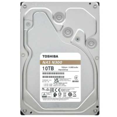 Жесткий диск HDD Toshiba N300 NAS SATA3 3.5" 10TB 7200 512Mb 6Gb s 1 year warranty (replacement WD101EFBX, ST10000VN0008) HDWG71AXZSTA