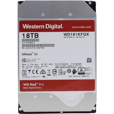 Жесткий диск WD SATA-III 18Tb WD181KFGX NAS Red Pro (7200rpm) 512Mb 3.5"