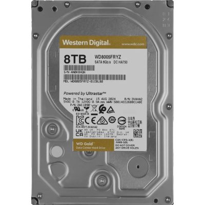 Жесткий диск WD SATA-III 8Tb Desktop Gold 512E (7200rpm) 256Mb 3.5"