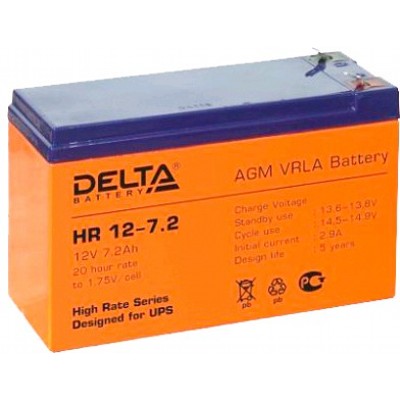 Батарея для ИБП Delta HR 12-7.2 (12V, 7.2Ah)