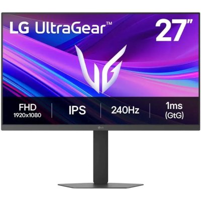 Монитор 27" LG 27G440A-B IPS 1920x1080, 240 Гц, 1 мс, 16:9, HDR10, 400 кд/м², DisplayPort, HDMI 2.1 (x2), Flicker Free, стабилизатор черного цвета, трехсторонний безрамочный дизайн, поворот на 90 градусов, черный
