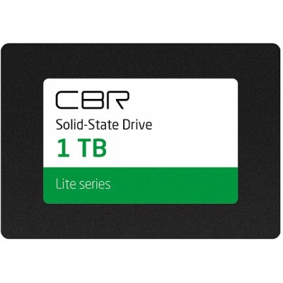 Накопитель SSD CBR SSD-001Tb-2.5-LT22, серия "Lite", 1024 Gb, 2.5", SATA III 6 Gbit/s, SM2259XT, 3D TLC NAND, R/W speed up to 550/520 Mb/s, TbW (Tb) 500