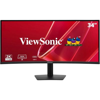Монитор ViewSonic 34" VA3420C-2 черный VA LED 21:9 HDMI M/M матовая HAS Piv 3000:1 300cd 178гр/178гр 3440x1440 120Hz DP 2K USB 8.4кг
