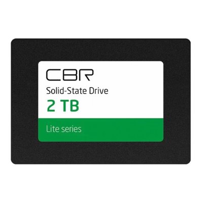 Накопитель SSD CBR SSD-002Tb-2.5-LT22, серия "Lite", 2048 Gb, 2.5", SATA III 6 Gbit/s, SM2259XT, 3D TLC NAND, R/W 550/520 Mb/s, TbW (Tb) 1000