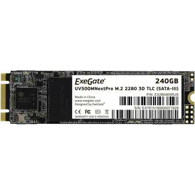 Накопитель SSD ExeGate NextPro UV500TS240, 240Gb, M.2 2280, SATA III, R/W 561/500