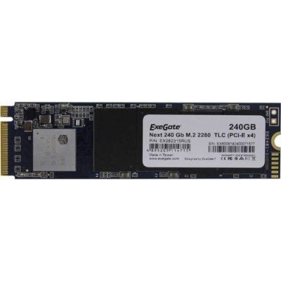 Накопитель SSD ExeGate Next KC2000TP240, 240Gb, M.2 2280, PCIe 3.0 x4, NVMe, R/W 1400/850