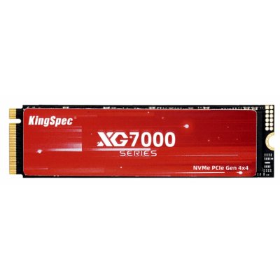 Накопитель SSD M.2 KingSpec 4.0Tb XG7000 Series XG7000-4Tb (PCI-E 4.0 x4, up to 7400/6500MBs, 3D TLC, 2400TbW, NVMe 1.4, 22х80мм, heatsink)