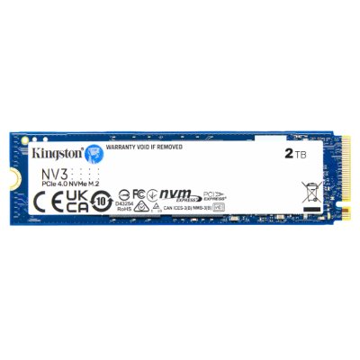 Накопитель SSD Kingston NV3, 2000Gb, M.2 2280, PCIe 4.0 x4, NVMe, R/W 6000/5000