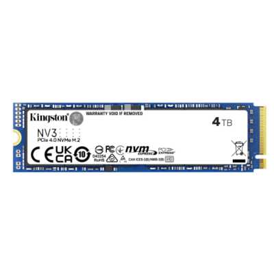 Накопитель SSD Kingston NV3, 4000Gb, M.2 2280, PCIe 4.0 x4, NVMe, R/W 6000/5000